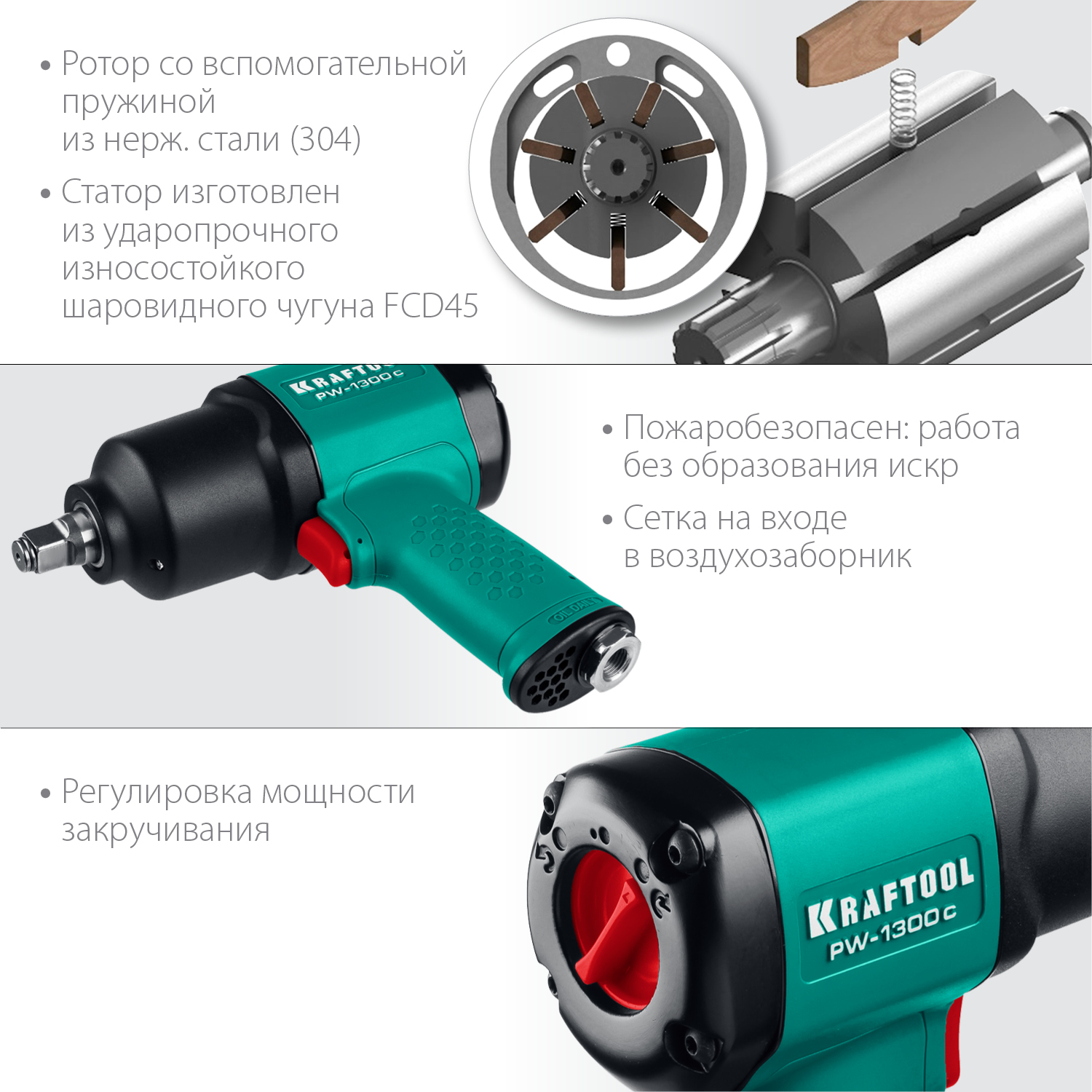 Ударный пневмогайковерт PW-1300c 64205